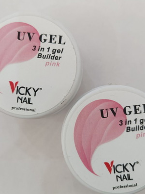 Vicky Nail UV Gel 3 in 1 Builder ροζ, σετ 2 τεμ.