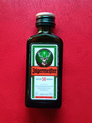Jagermeister collectible glass miniature bottle like new
