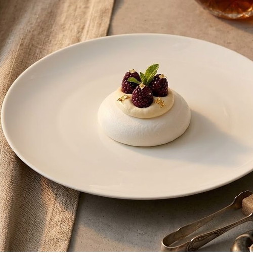 Porcelain Plates with Raised Base 28 cm by Ann Demeulemeester for Serax, new, set of 2