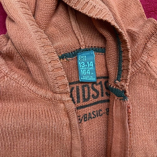 Zara cardigan used, boys orange 13-14 years, 164 cm