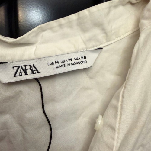 Zara pleated shirt dress like new, white, size M
