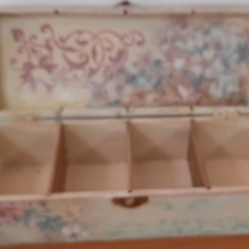 Wooden storage box decorated in excellent condition