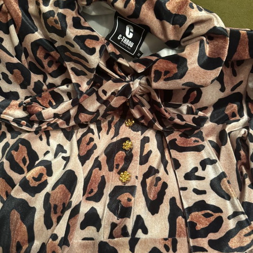 C-Throu women's dress new, size M, velvet leopard print