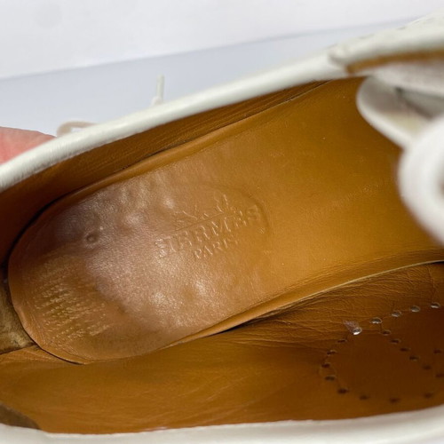 Hermes Perforated H Sneaker used, size 37.5, cream