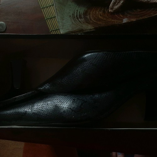 Barbarela mules like new, black gray crocodile pattern, size 41