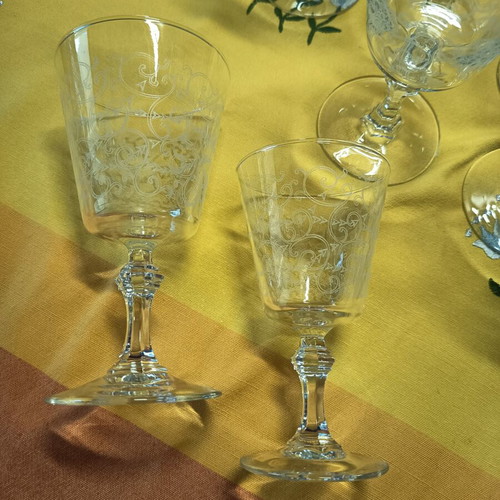 Vintage crystal glasses set of 10 from France, like new