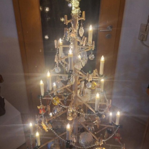 Xmas3 artificial Christmas tree like new, wooden 190cm