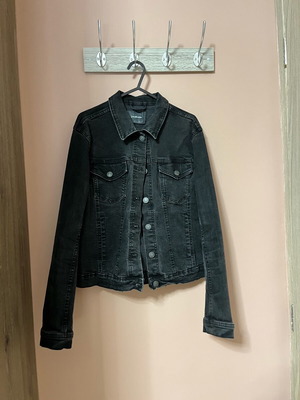 Τζιν τζάκετ slim fit Stradivarius σε άριστη κατάσταση, μαύρο, μέγεθος L