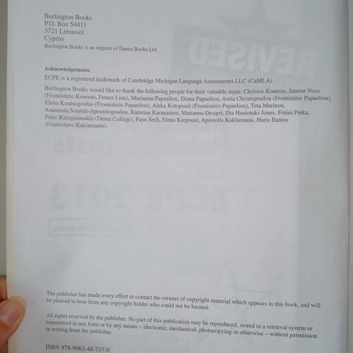 Revised Burlington Practice Tests for ECPE Book 1 like new