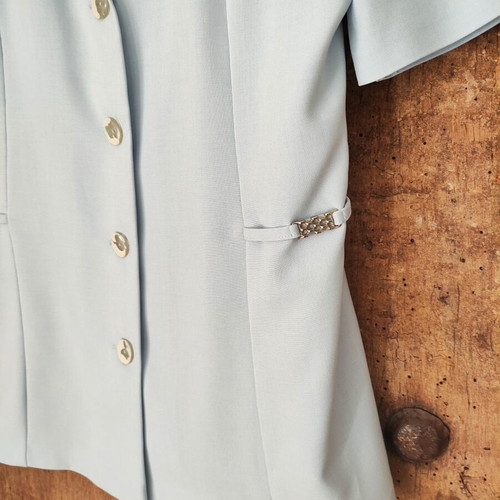 Light Blue Vintage Midi Skirt Suit 2-Piece Set used