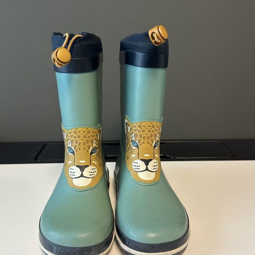 Rainy Leopard Boys' Rain Boots used, size 27, blue turquoise