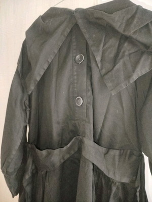 Black LAK trench coat like new, one size, with electric blue lining