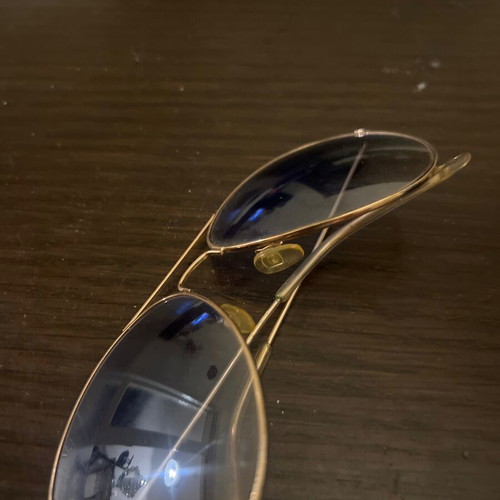 Aviator sunglasses used, gold frame