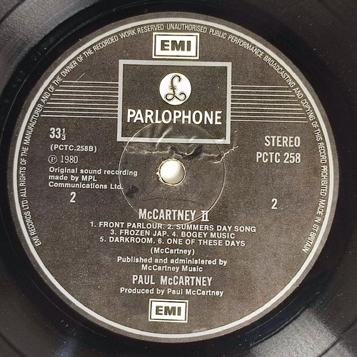 Paul McCartney McCartney II vinyl like new, electronic
