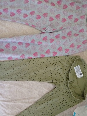 Mothercare girls' leggings set, grey and green, size 4-6 years
