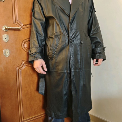 Genuine leather coat new, black, size L