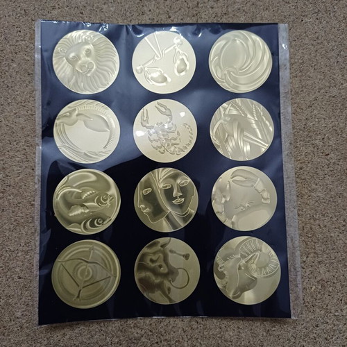 Zodiac stickers in gold color new