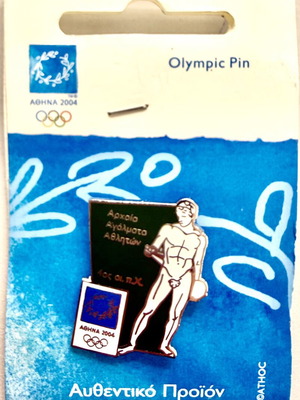 Ancient Athlete Statues Official Licensed Pin Athens 2004 Mint