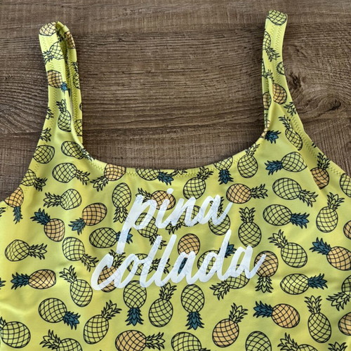 Bodytalk one-piece swimsuit medium used, green and yellow