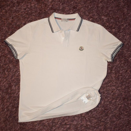 Moncler Polo Shirt Men XL like new, white