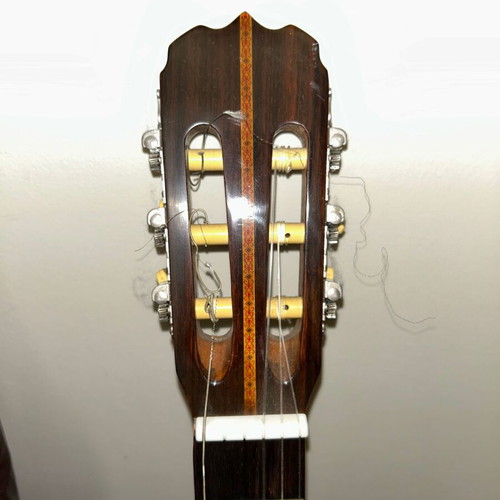 Vintage M. Suzuki Model 105 classical guitar with retro case, like new