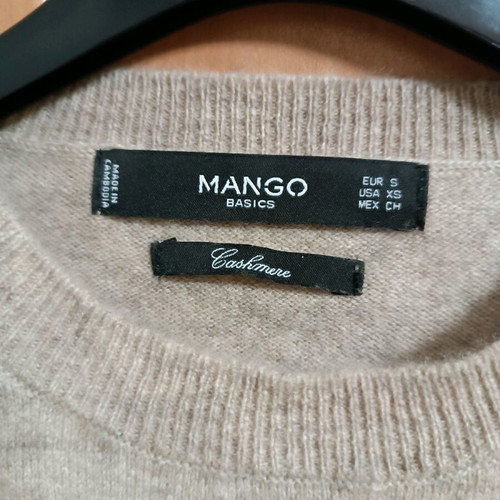 Beige cashmere sweater Mango size S like new