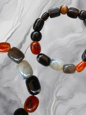 Handmade bracelet with mixed semi precious stones, new