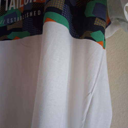 Tom Tailor men's t-shirt used, size M, white multicolor