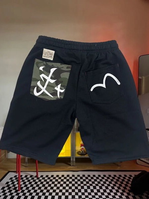 Evisu sweat shorts Y2K baggy fit μαύρο με camo τσέπες σαν καινούργιο