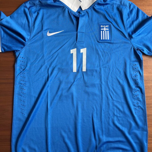 Greece National Team Jersey used, signed by Mitroglou, 2015 season