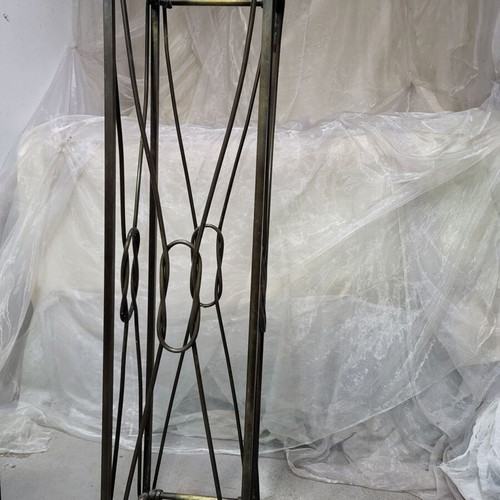 Solid Forged Bronze Flower Stands like new, set of 3 pieces