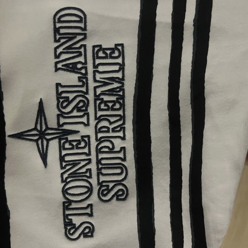 Stone Island x Supreme hoodie, black and white, size M