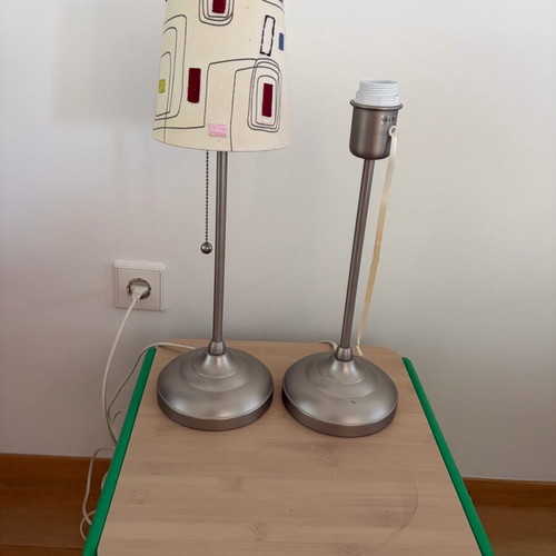 IKEA metal table lamps set of 2 used with retro lampshade gift