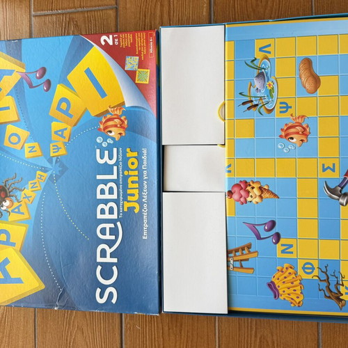 Scrabble Junior board game like new, Greek edition by Mattel