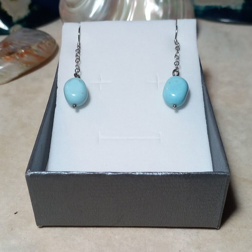 Silver Earrings with Turquoise Stones new