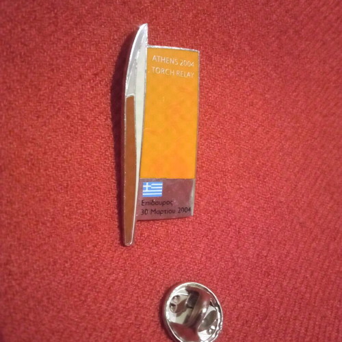 Athens 2004 Olympic Torch Relay Pin like new, Epidaurus 30 March 2004