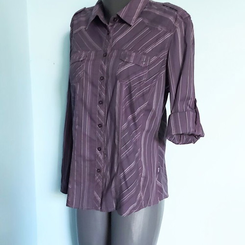 Πουκάμισο Cecil two-tone patchwork, μωβ λιλά, βαμβάκι, L-XL