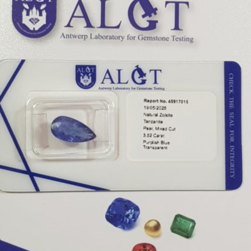 Natural Tanzanite 3.52 ct ALGT Pear Cut, Tanzania