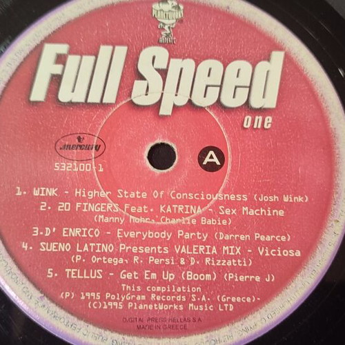 Full Speed One vinyl record used, scratched, no case