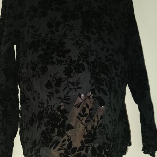 See Through Top Shein new, black with velvet animal print