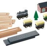 Traditional wooden train set
