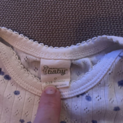 Nature Baby body suit used, 100% cotton, blue flowers