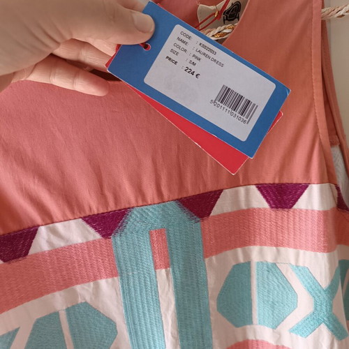 Φόρεμα μάξι Karavan καινούργιο, κεντητό σχέδιο, μέγεθος S/M, άσπρο και ροζ