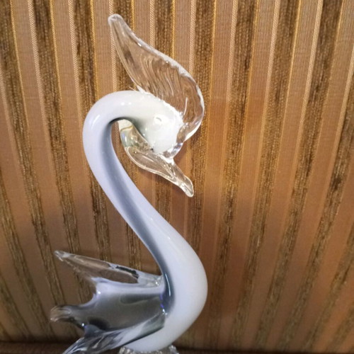 Murano Crystal Swan decorative piece like new