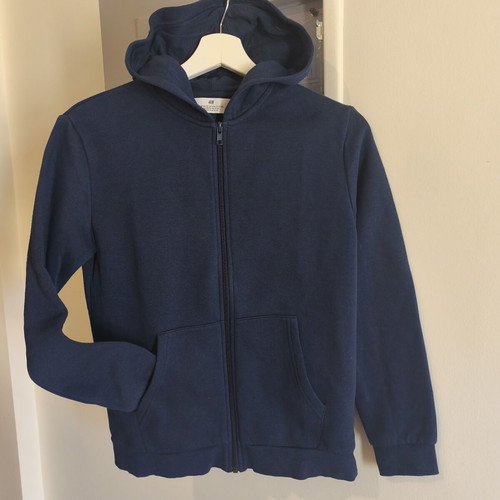 H&M zip-through hoodie for kids, blue, size 146/152 cm