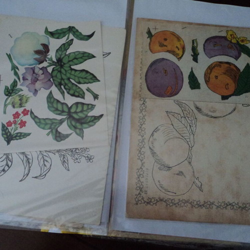 Paper cuttings used, archive of 12 pieces from the 1970s
