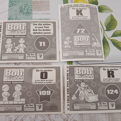 Bob the Builder collectible stickers pack of 4, like new, 2008