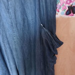 Women's blue denim jumpsuit, ankle length, loose fit