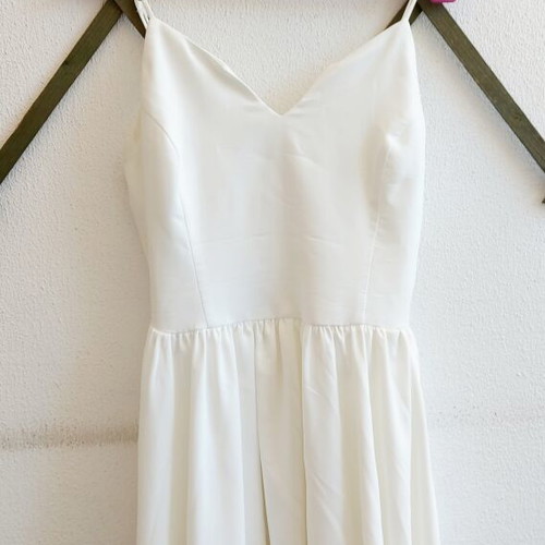 White dress with adjustable straps Small, used