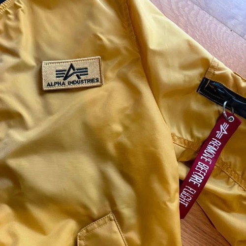 Alpha Industries jacket like new, black and yellow, size M